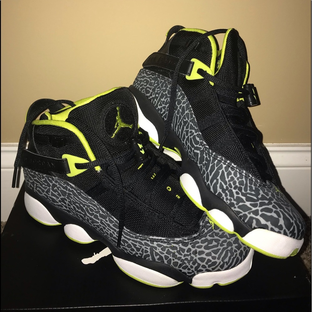 GREEN JORDANS SIX RINGS (WOMEN SIZE 8/BOYS SIZE 6)